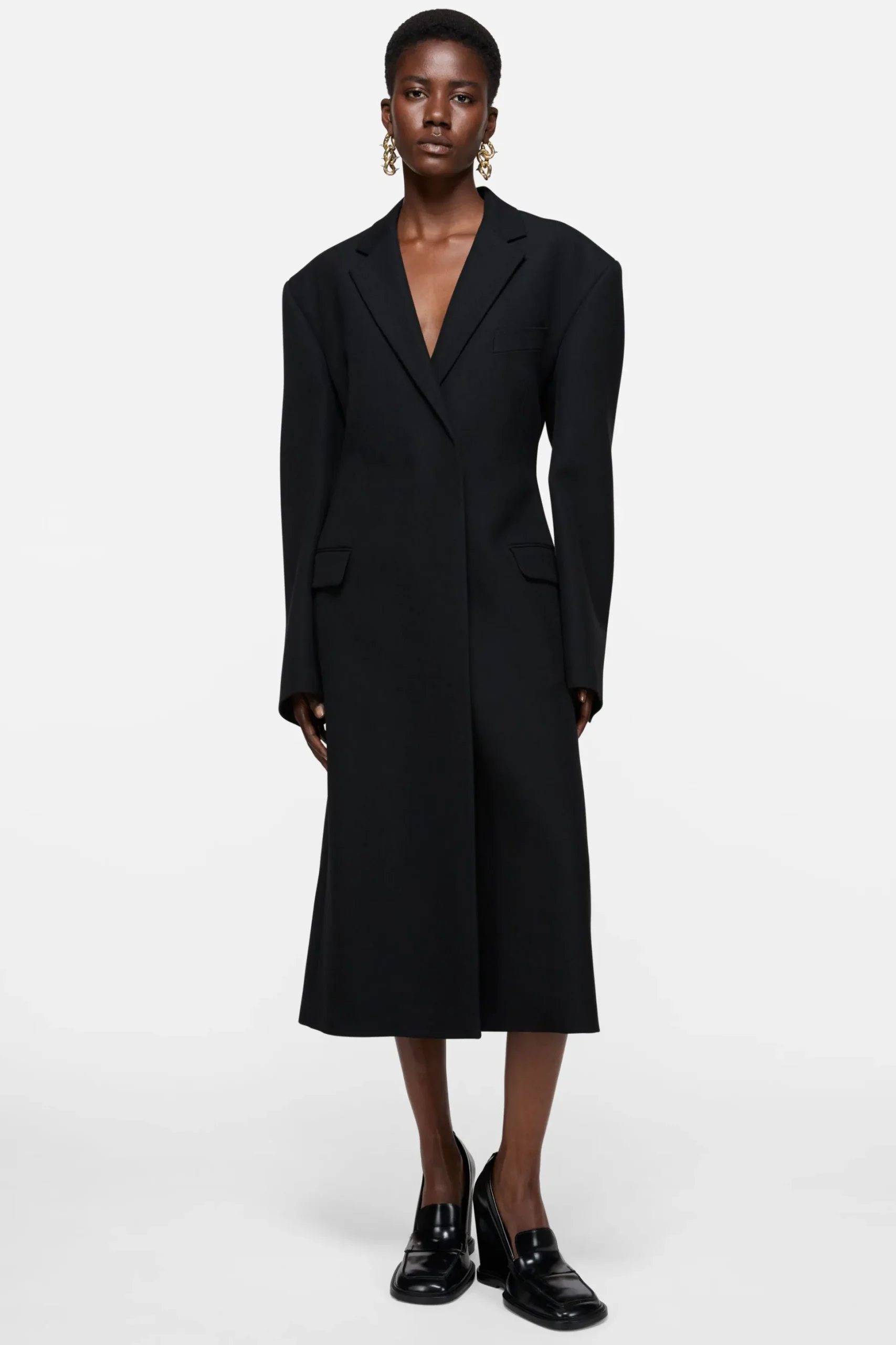 Double-breasted wool coat