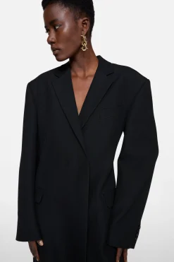 Double-breasted wool coat