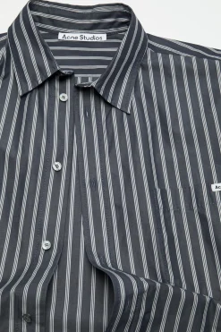Double-sleeve striped shirt
