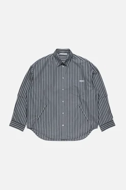 Double-sleeve striped shirt