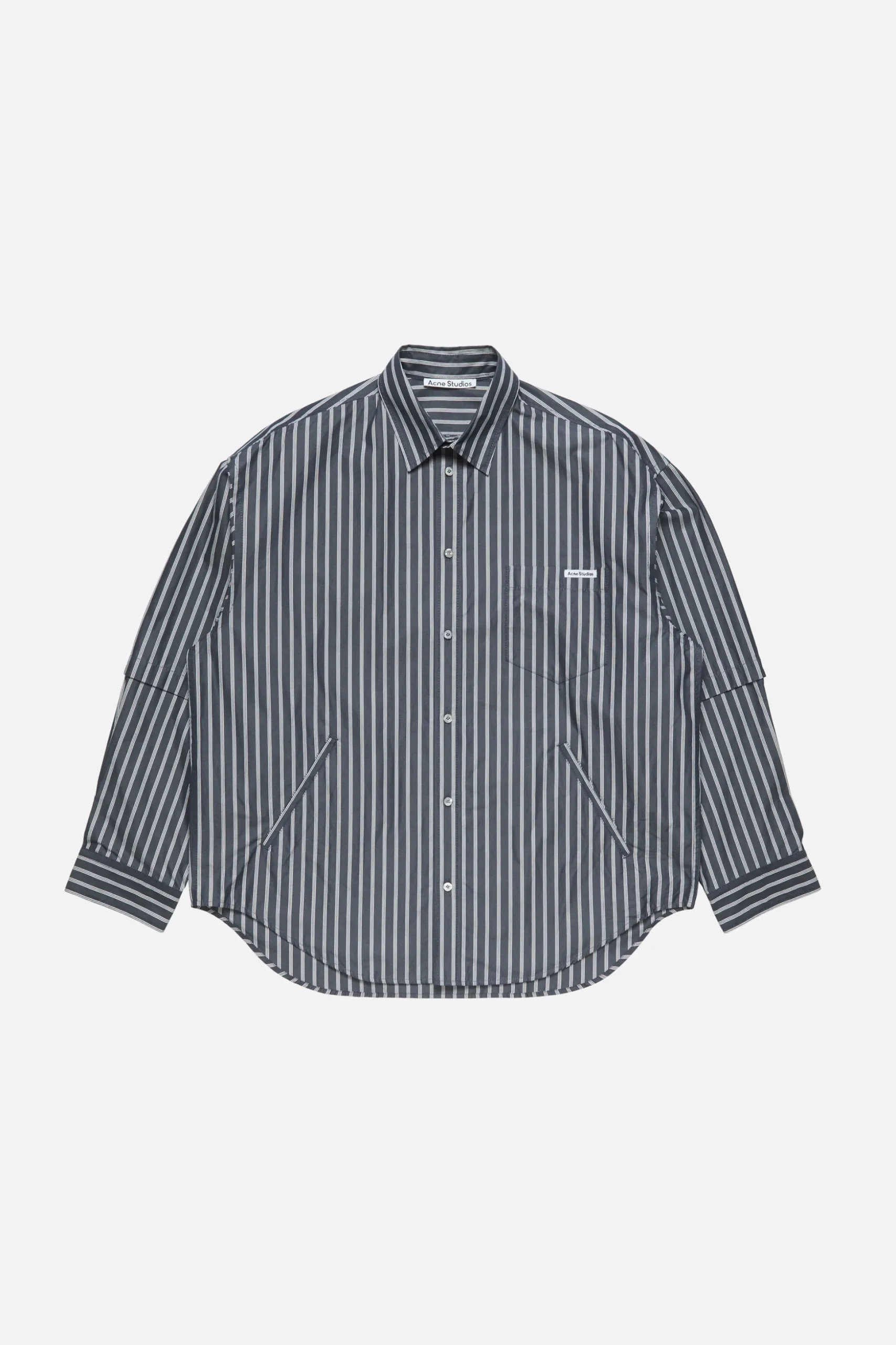 Double-sleeve striped shirt