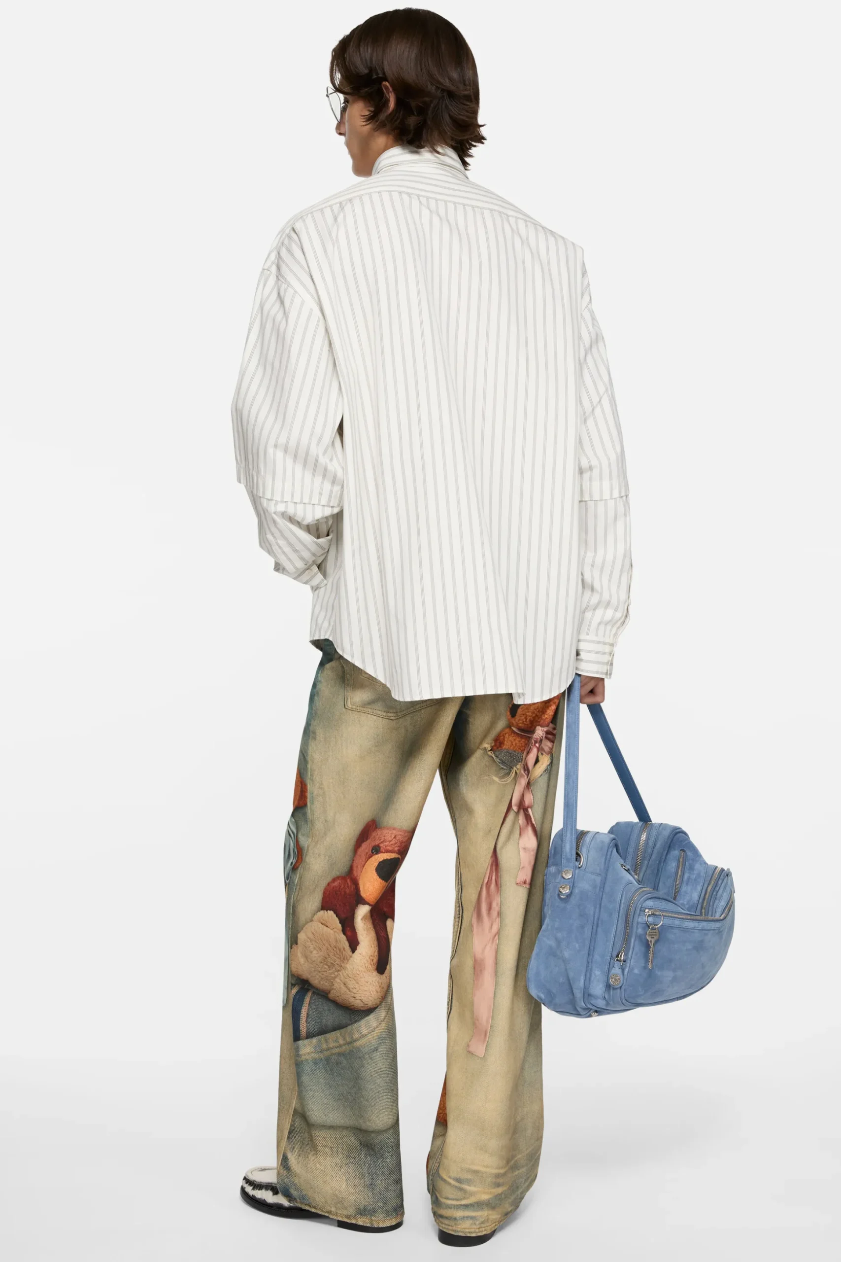 Double-sleeve striped shirt