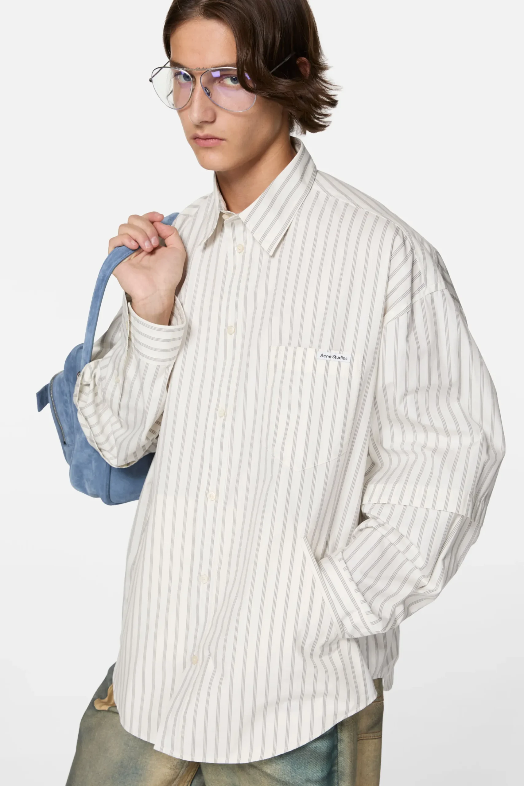 Double-sleeve striped shirt
