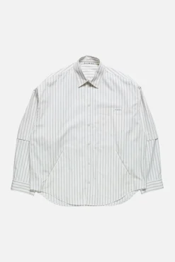 Double-sleeve striped shirt