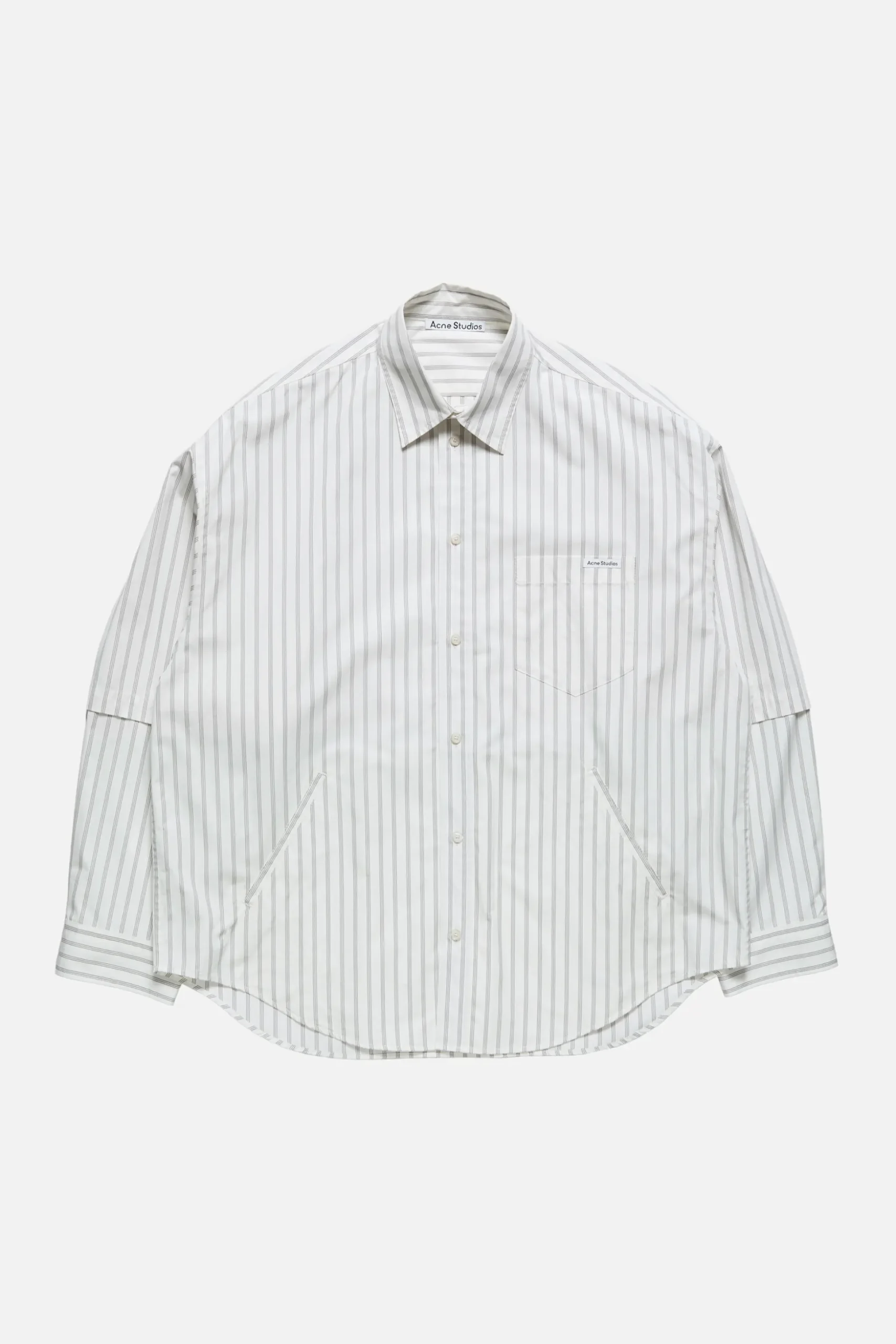 Double-sleeve striped shirt
