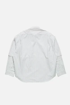 Double-sleeve striped shirt
