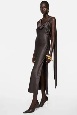 Draped satin dress