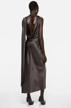 Draped satin dress
