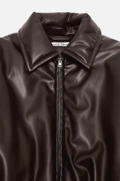 Faux leather bomber jacket