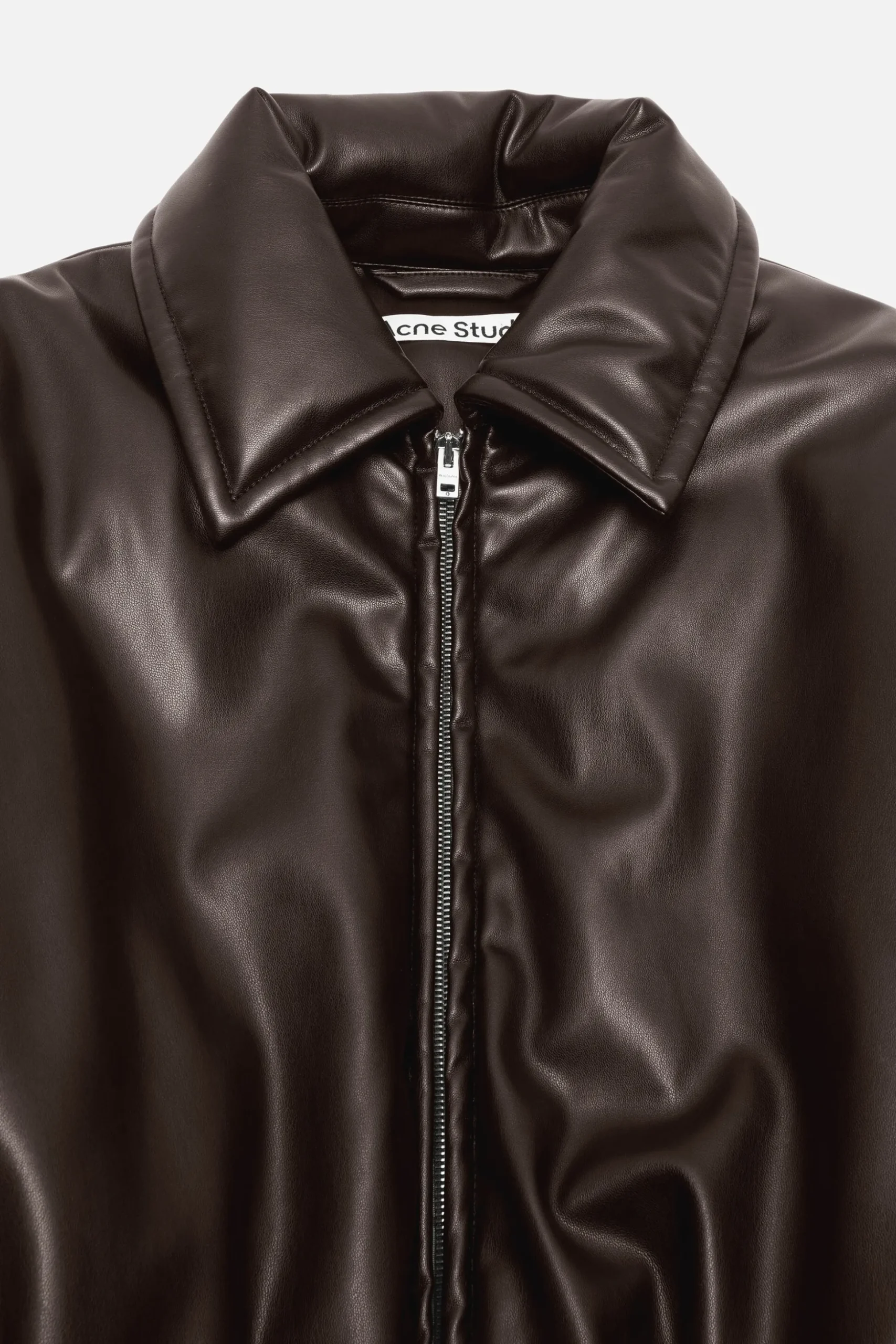 Faux leather bomber jacket