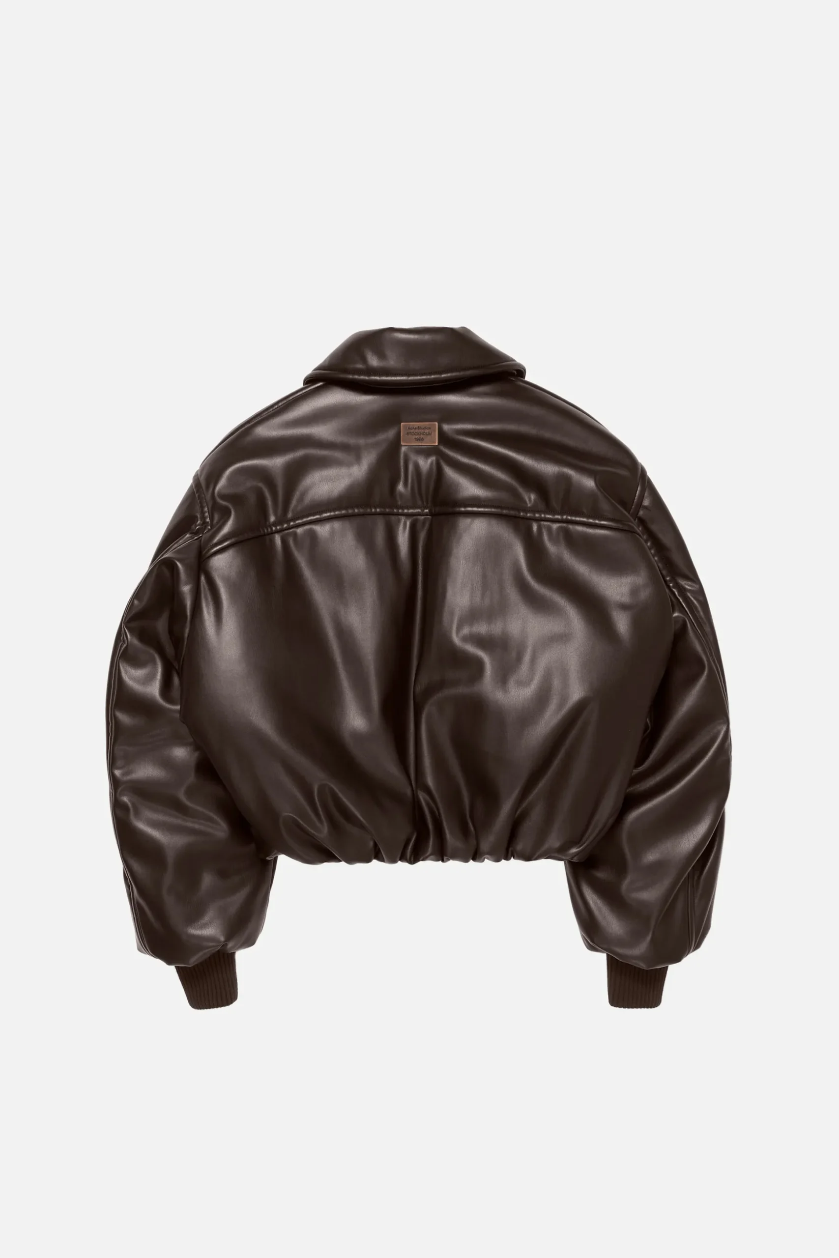Faux leather bomber jacket