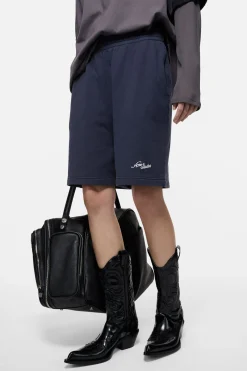 Fleece shorts with logo
