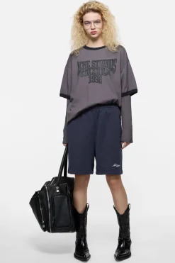 Fleece shorts with logo