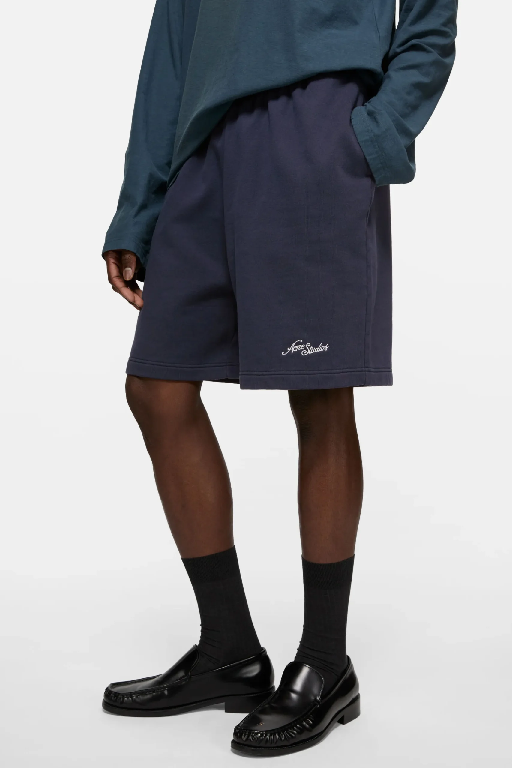 Fleece shorts with logo