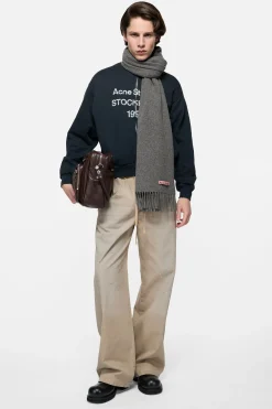 Fringe wool scarf – Narrow