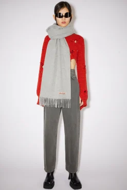 Fringe wool scarf - oversized