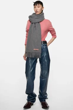 Fringe wool scarf - oversized