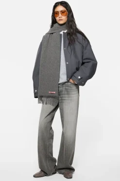 Fringe wool scarf - skinny