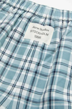 Gathered check shorts