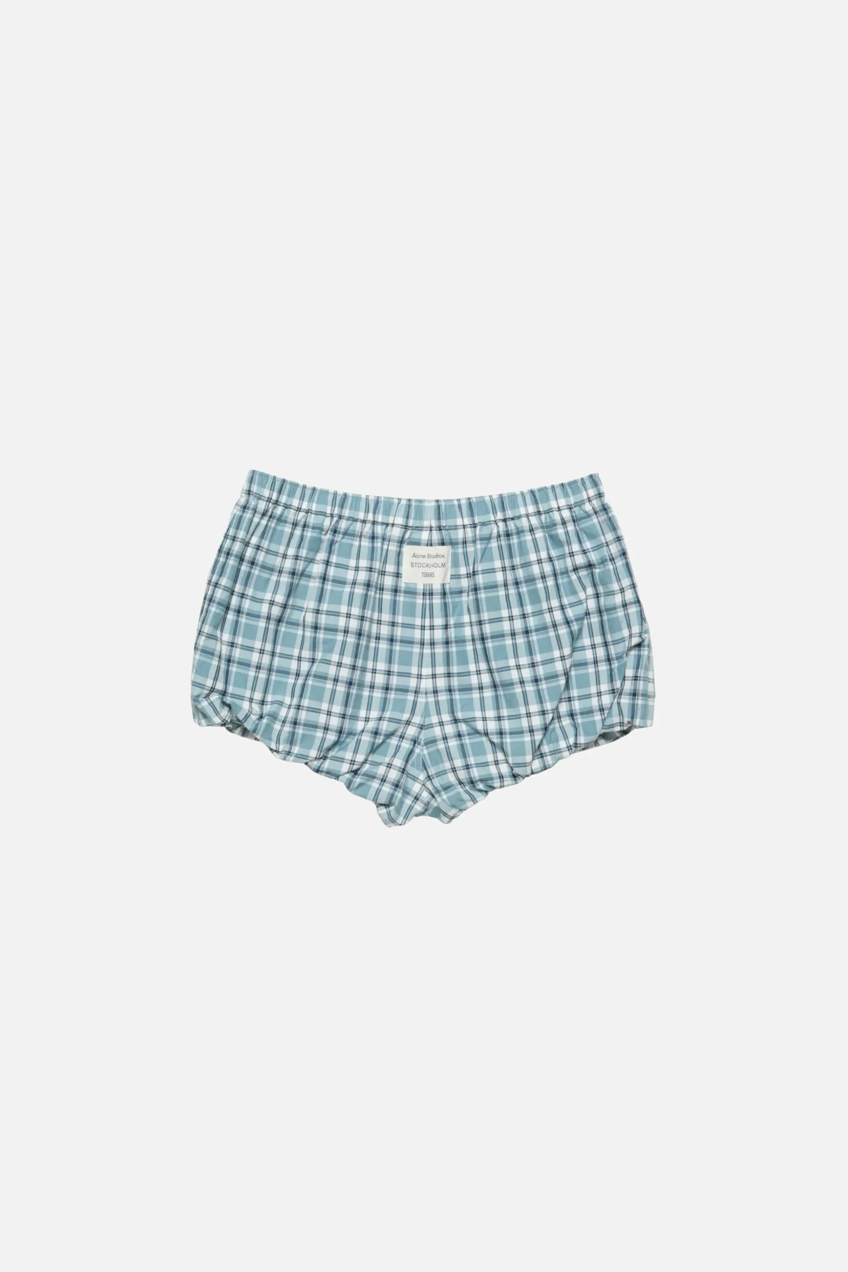 Gathered check shorts