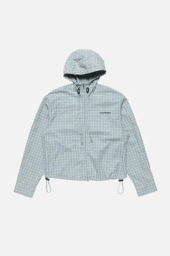 Hooded check jacket
