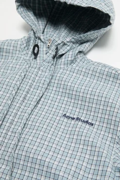 Hooded check jacket