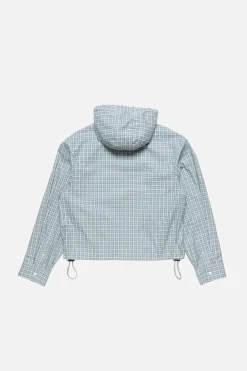 Hooded check jacket