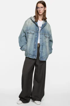 Hooded denim jacket