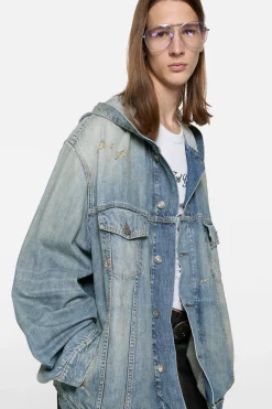 Hooded denim jacket