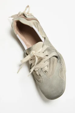 Lace-up suede shoes