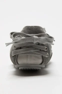 Lace-up suede shoes