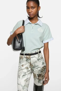 Layered polo shirt with logo