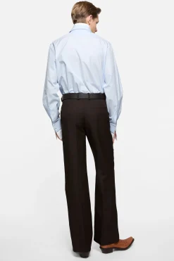 Layered poplin button-up shirt