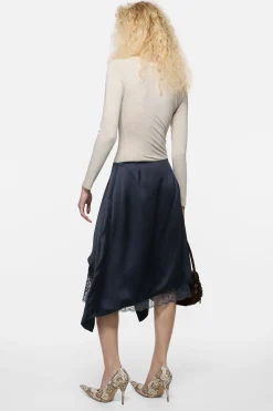 Layered satin skirt