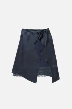 Layered satin skirt