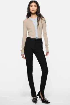 Layered silk-wool cardigan