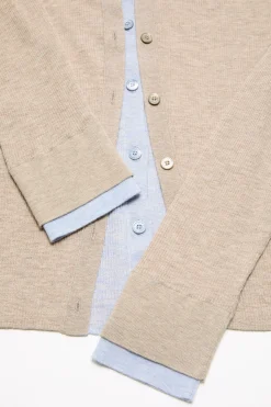 Layered silk-wool cardigan