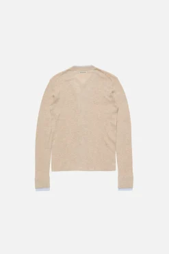 Layered silk-wool cardigan