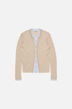 Layered silk-wool cardigan
