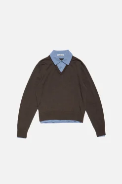 Layered wool sweater