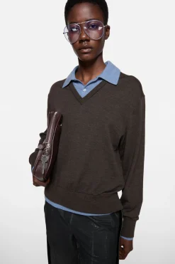 Layered wool sweater