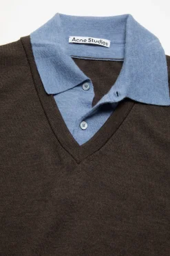 Layered wool sweater