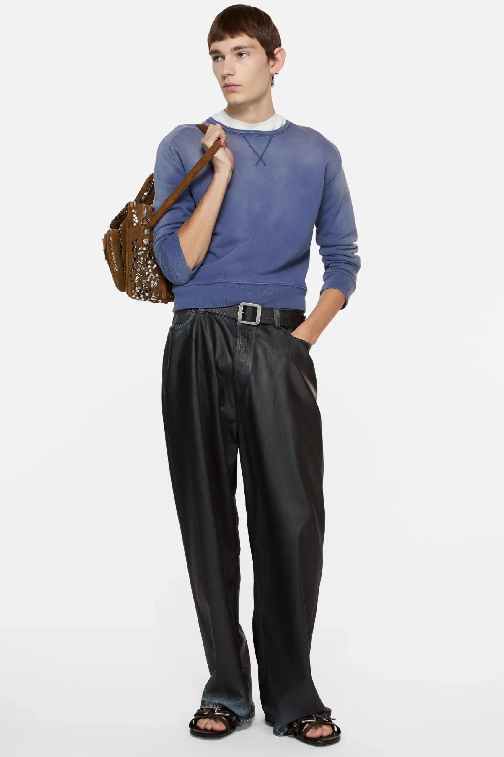 Leather belts strap sandals