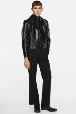 Leather biker jacket