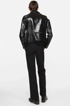 Leather biker jacket