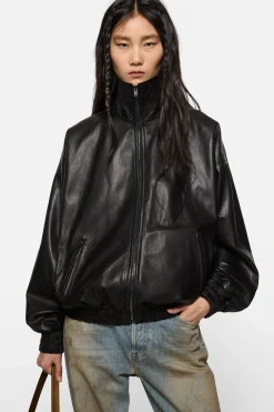 Leather blouson