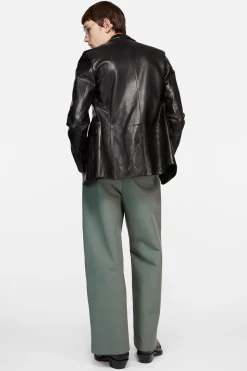 Leather suit jacket