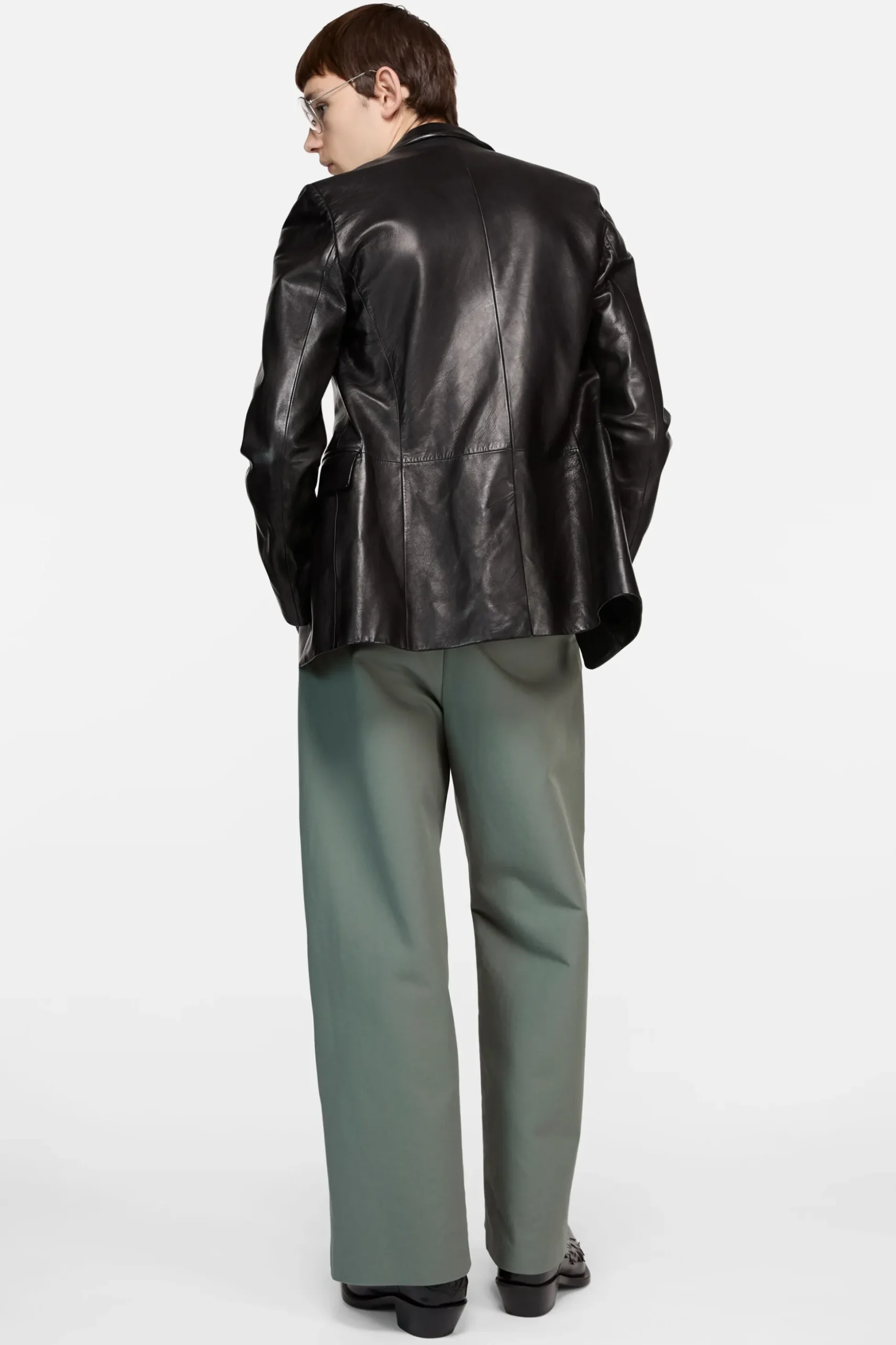 Leather suit jacket