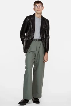 Leather suit jacket