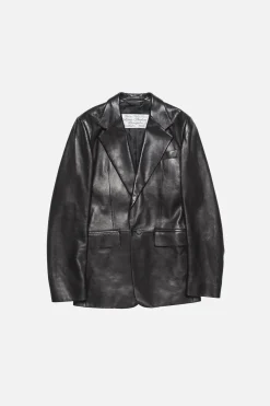Leather suit jacket